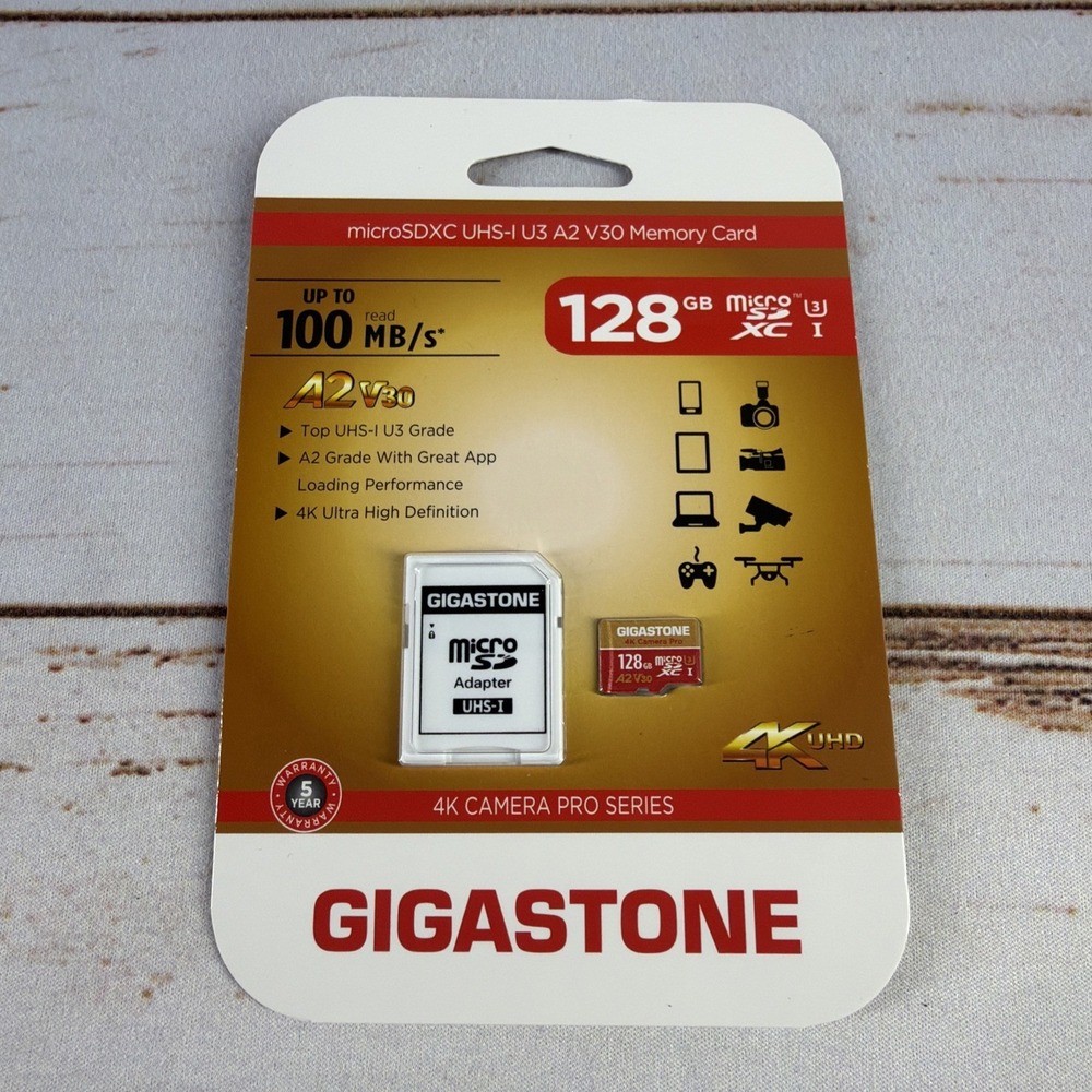 Gigastone Micros Uhs-1 U3 A2 V30 Memory Card 128gb